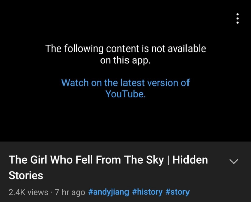 The following content is not available on this app error